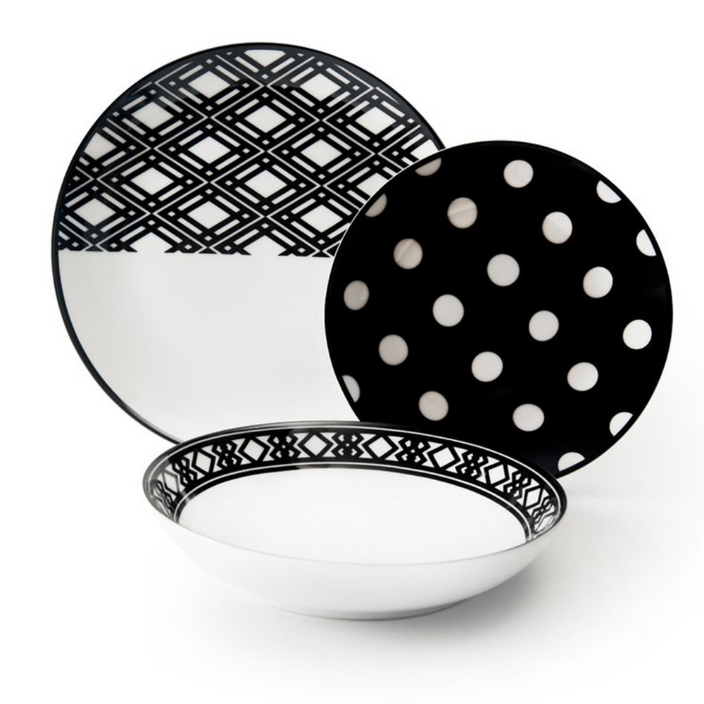 Acquista online Serving porcelain dishes decorated EMILY18 pieces Excelsa